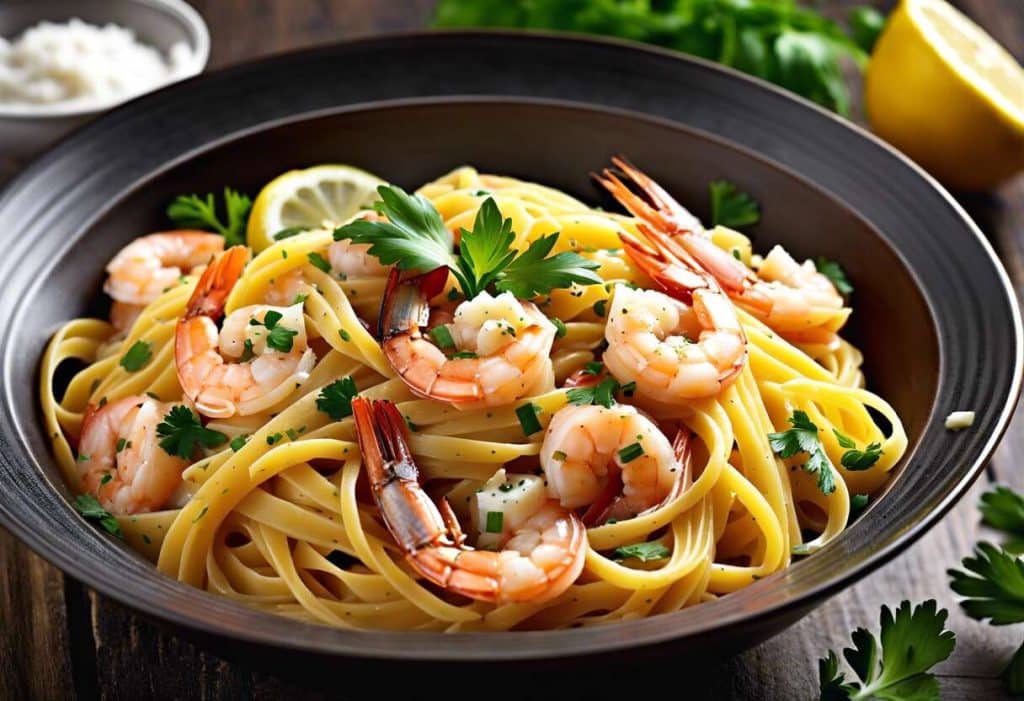One pot pasta aux crevettes et citron : simplicité et fraîcheur en un seul plat