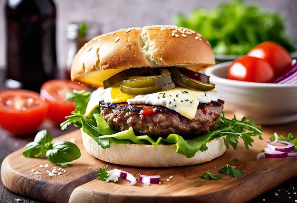 Burger maison au camembert : une touche française pour votre barbecue