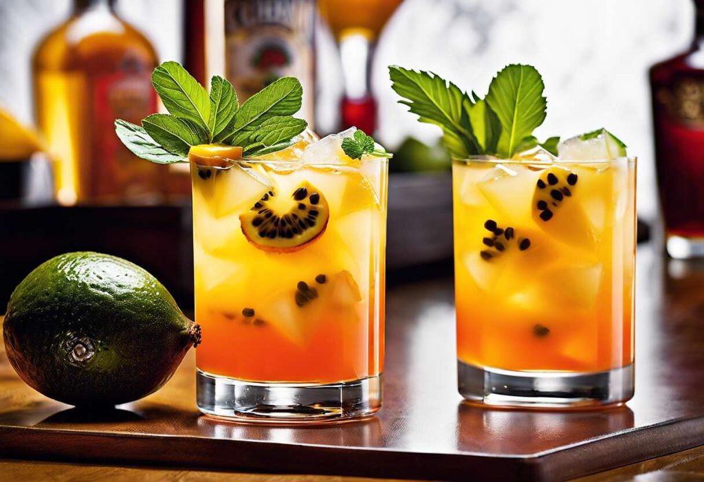 Cocktail tropical au rhum et fruits de la passion : explosion de saveurs