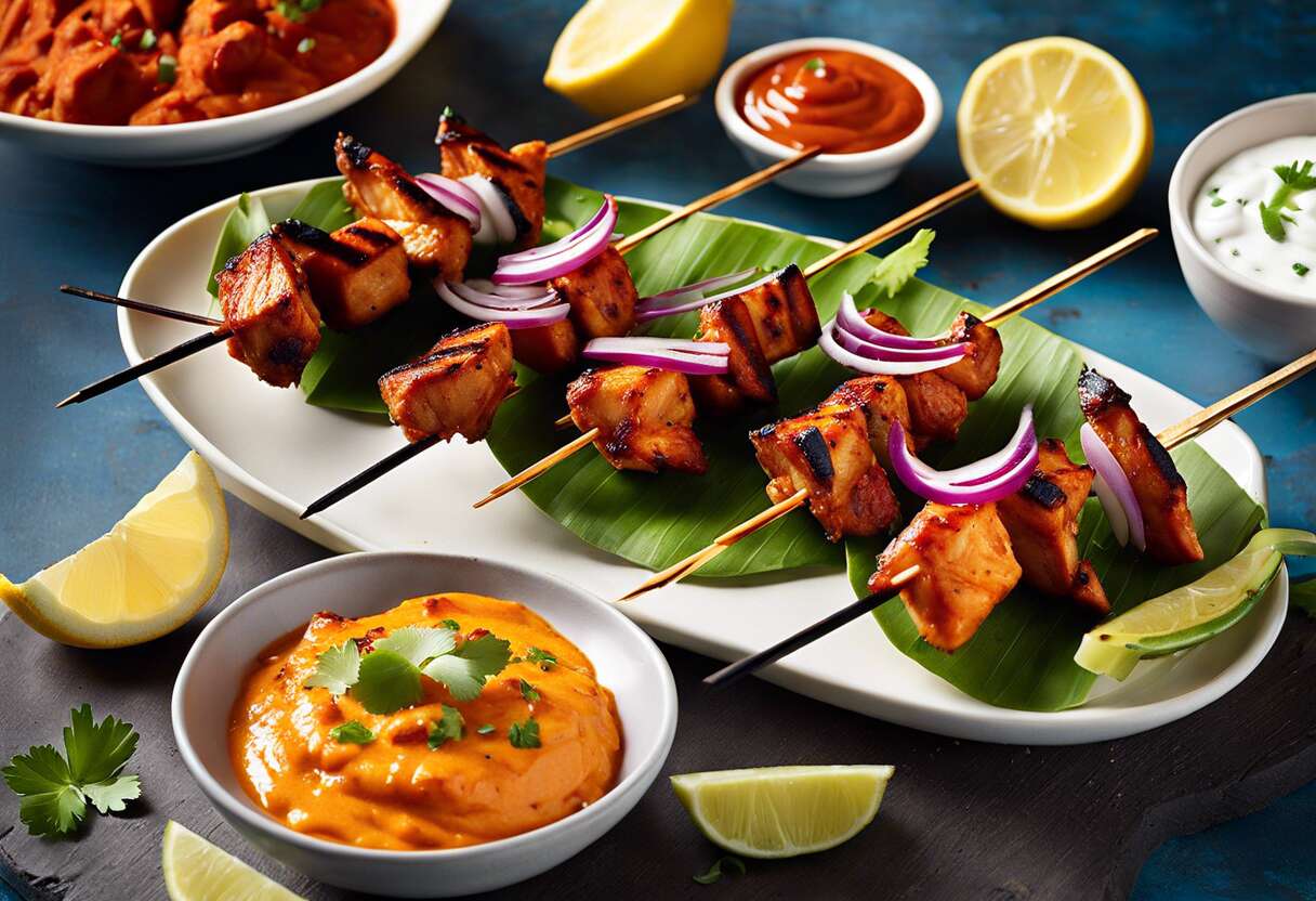 Brochettes de poulet tandoori : saveurs indiennes au barbecue