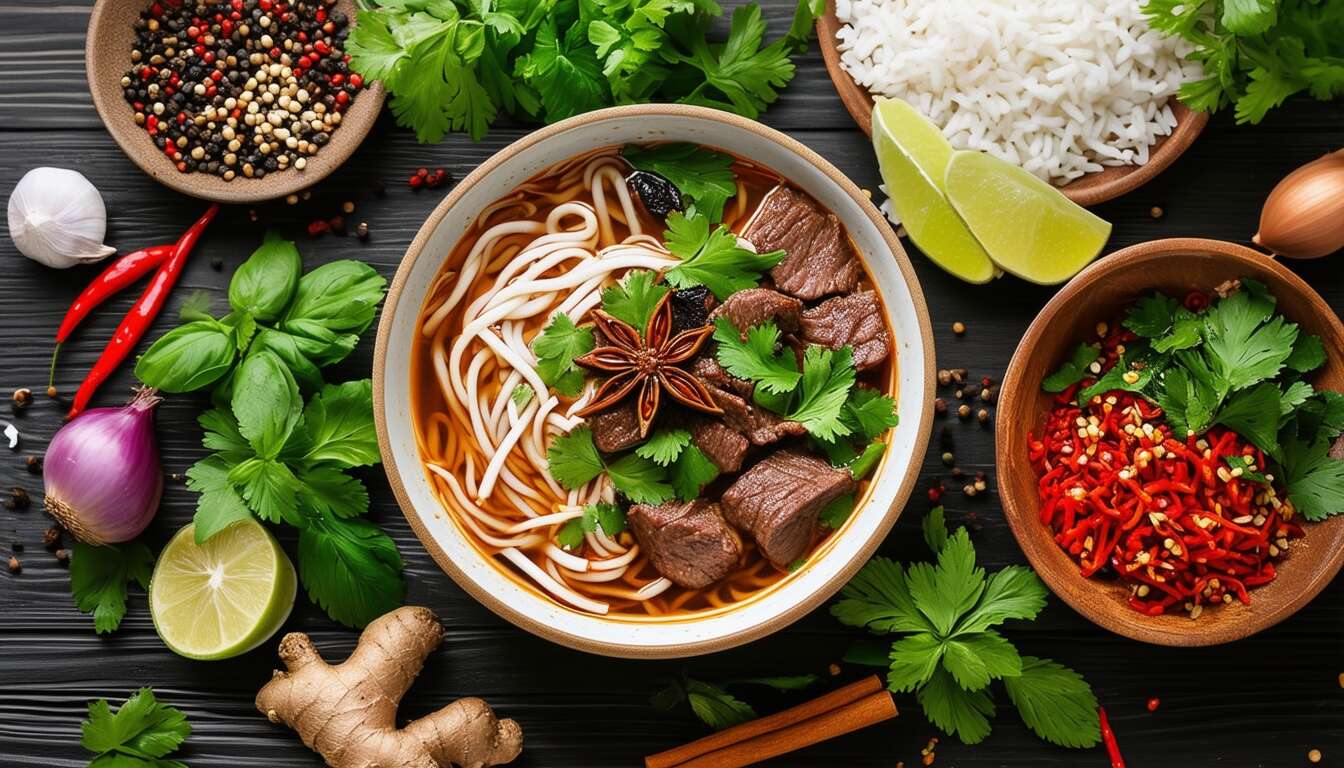 Soupe pho vietnamienne au bœuf, un bol de délices exotiques