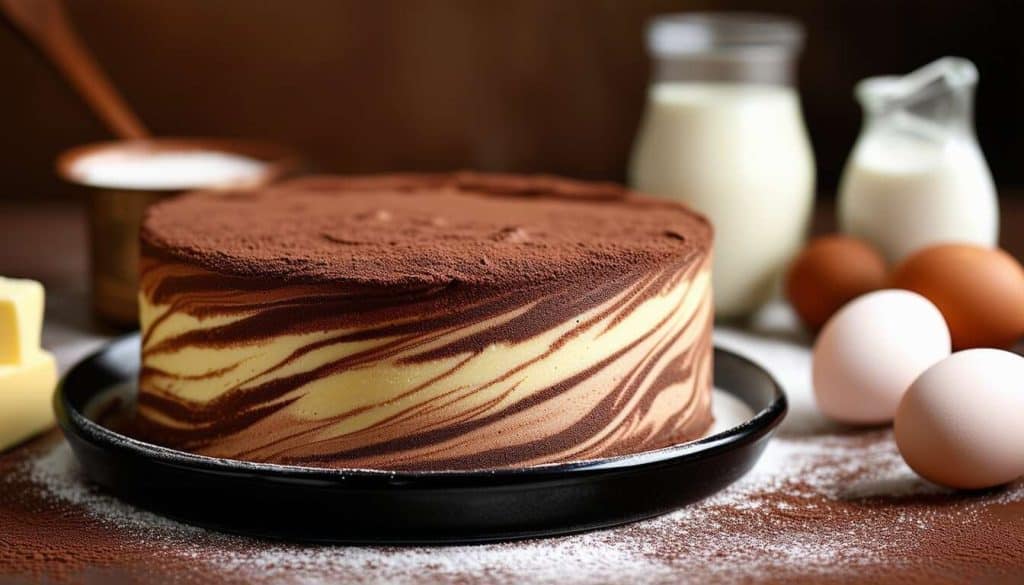 Cake marbré choco-vanille façon zébra cake : visuel hypnotique, goût divin