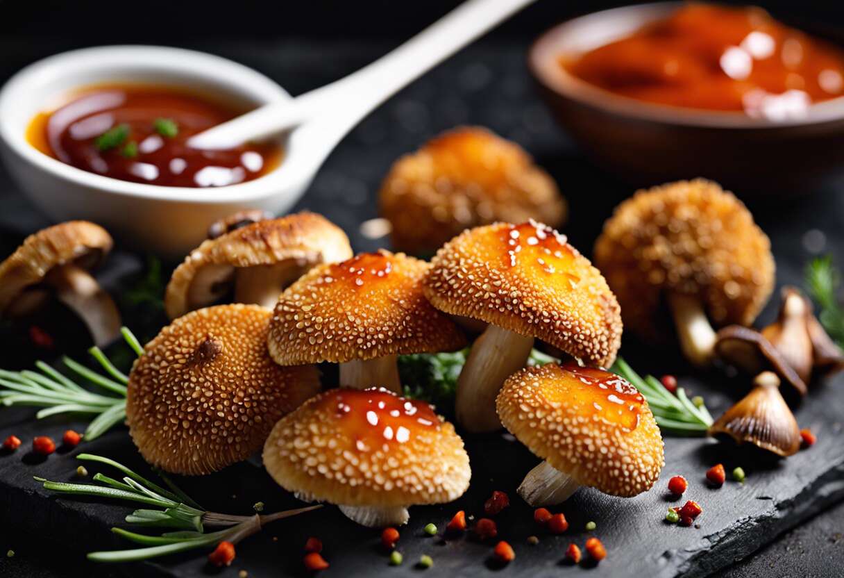 Comment préparer des champignons croustillants avec une sauce pimentée ?