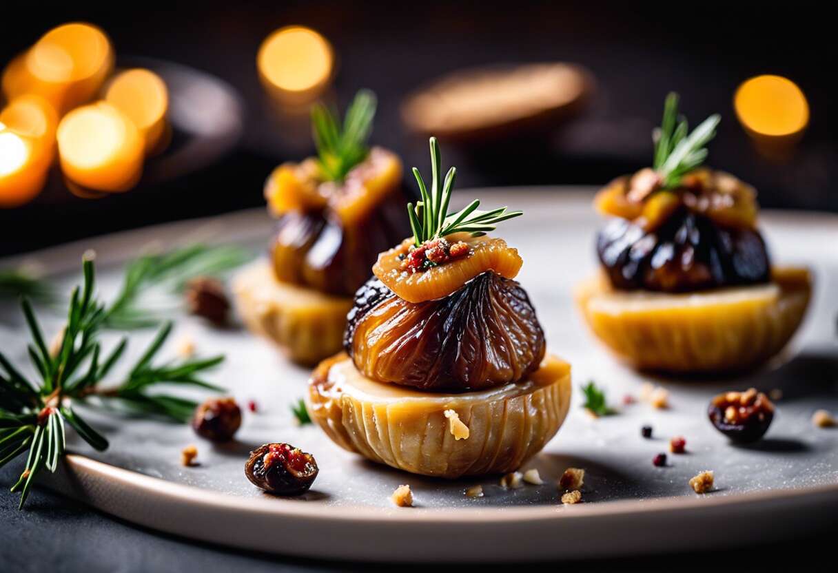 Comment préparer des figues séchées farcies au foie gras pour un apéritif festif ?