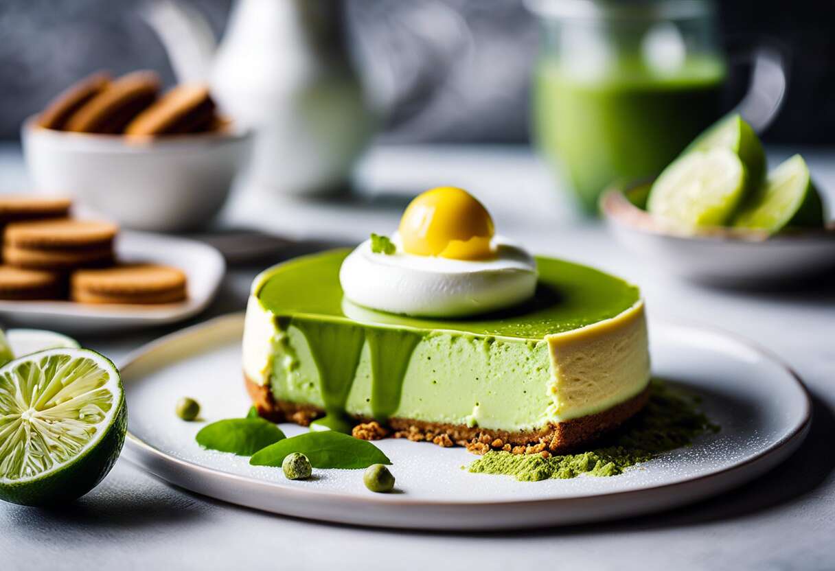 Cheesecake matcha et citron vert : fusion nippo-américaine
