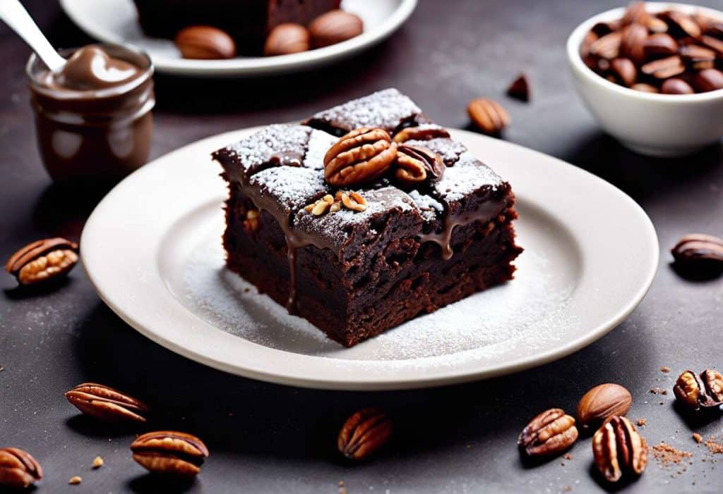 Brownie double chocolat et noix de pécan caramélisées : intensité et croquant