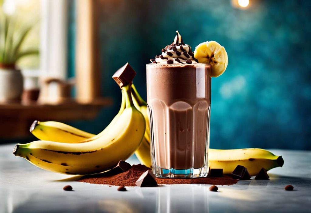 Milkshake vegan chocolat-banane : gourmandise saine à base de plantes