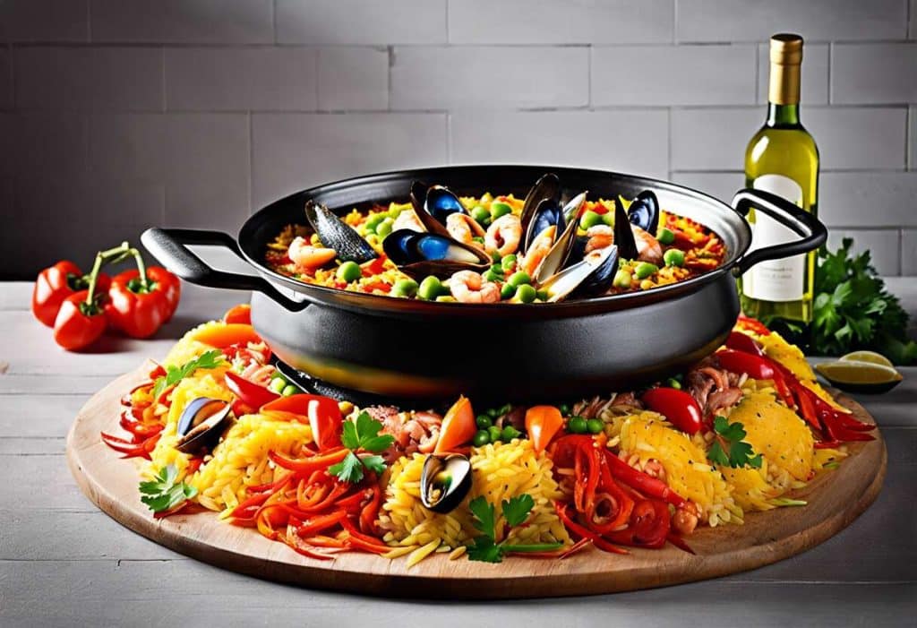 Paella royale pour deux : partagez un moment coloré et savoureux