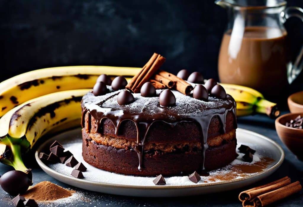 Comment préparer un délicieux cake banane-chocolat noir à la cannelle ?