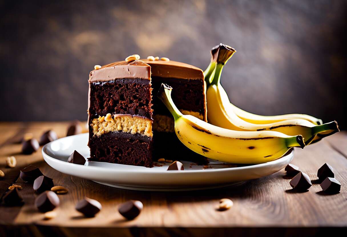 Comment préparer un délicieux cake banane, chocolat et beurre de cacahuète ?