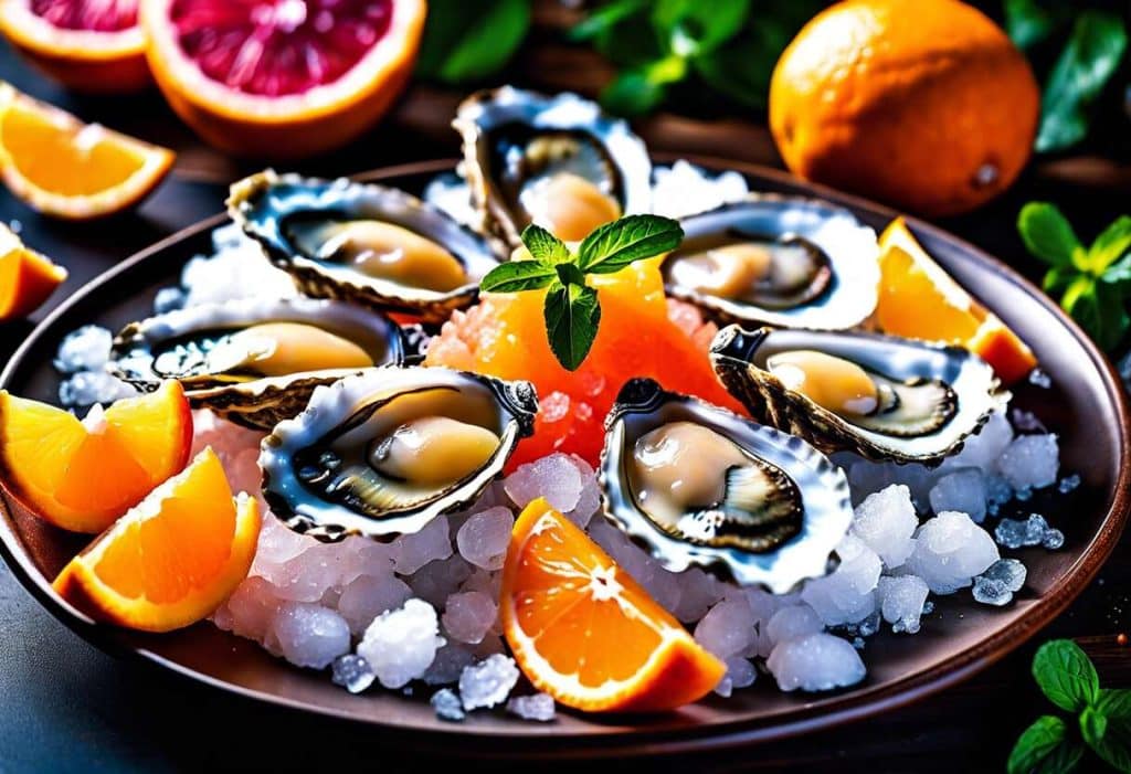 Recette d'huîtres au granité d'agrumes : fraîcheur et originalité en cuisine